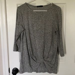 Gibson Knotted Hem Sweater
